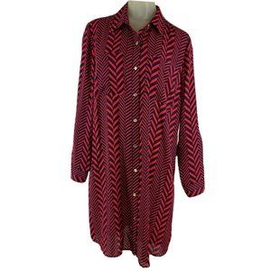 Michael Kors women’s dress red blue pattern shirt